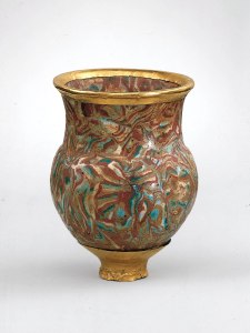 上图：古埃及第十八王朝时期（主前1479-1425年）的饮酒杯，现藏于纽约大都会博物馆。