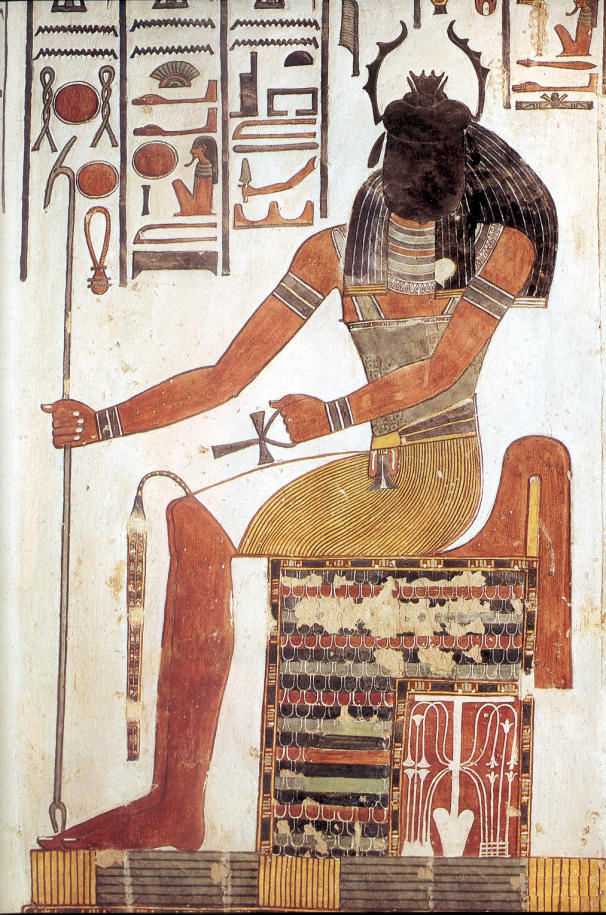 上图：古埃及神话中的圣甲虫神凯布利（Khepri），以圣甲虫作为头，是太阳神拉（Ra）的另一个神格，象征日出和再生，因为太阳的升落就像圣甲虫滚动粪球。所谓的圣甲虫（Scarab），就是屎壳郎。